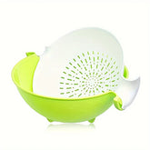 Double Layer Rotating Kitchen Colander Bowl Set